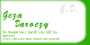 geza daroczy business card